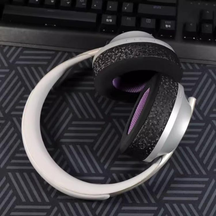 For Bose NC700 Headphone 1pair Ice Gel Ear Pads Earmuffs Protective Cover, Breathable Mesh Black Purple, Magical Ice Black Purple, Honeycomb Ice Black Blue, Honeycomb Ice Black Orange, Honeycomb Ice Black Purple