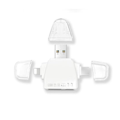 AJ-701 USB-A To USB-C / Type-C + Micro USB + 8 Pin 7-In-1 Universal Card Reader