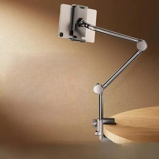 Support de bureau en porte-à-faux pour téléphone et tablette avec bras métallique pliable pour tablettes de 4 à 10,2 pouces, 2 sections, 3 sections