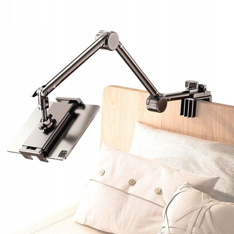 Cantilever Phone Tablet Desk Bedside Stand With Foldable Metal Arm For 4-10.2inch, 2-section, 3-section
