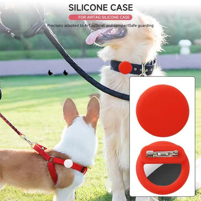 For AirTag GPS Tracker Round Silicone Case With Safety Pins Hidden Inside Clothes Shoes