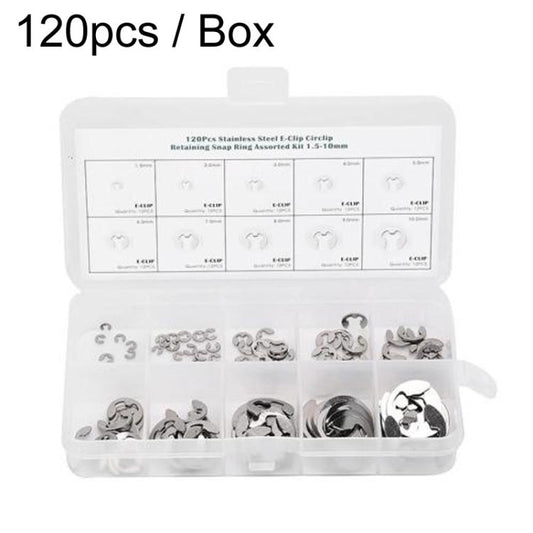 M1.5-M10 304 Stainless Steel E-Type Open Retaining Ring Kit, E-Type Open Retaining Ring Kit