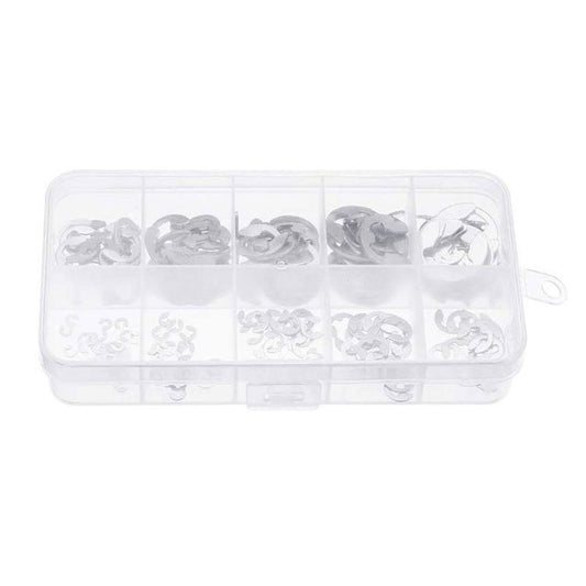 M1.5-M10 304 Stainless Steel E-Type Open Retaining Ring Kit, E-Type Open Retaining Ring Kit