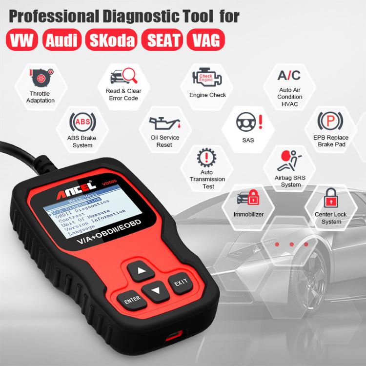 Ancel VD500 pour outil d'analyse de diagnostic automobile Volkswagen / Audi / Skoda / Seat