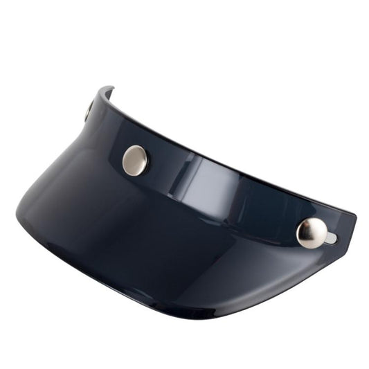 خوذة دراجة نارية بحافة كلاسيكية، مزودة بثلاثة أزرار، وواقي للوجه، وواقي من الشمس، وقبعة نصفية.