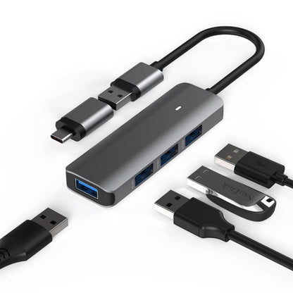 Blueendless Type-C Expansion Dock Multifunctional HUB Docking Station, 4-in-1 USB3.0 x 4, 5-in-1 USB3.0 x 3 + SD/TF3.0