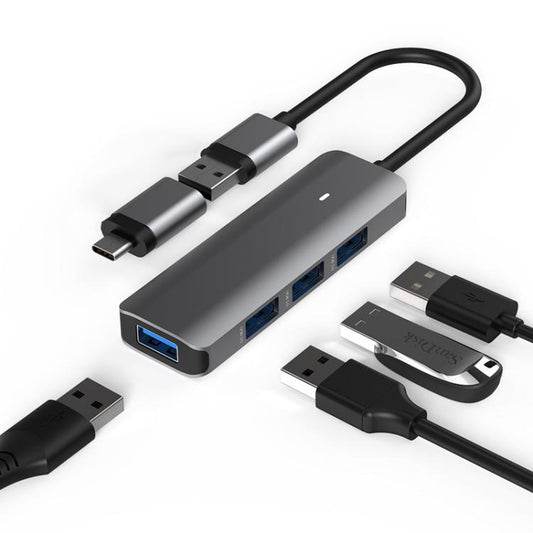 Blueendless Type-C Expansion Dock Multifunctional HUB Docking Station, 4-in-1 USB3.0 x 4, 5-in-1 USB3.0 x 3 + SD/TF3.0