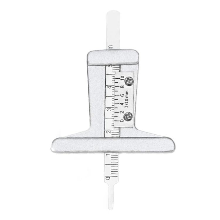 Jauge de profondeur de bande de roulement en acier inoxydable 0-50 mm, 0-50 mm avec vis