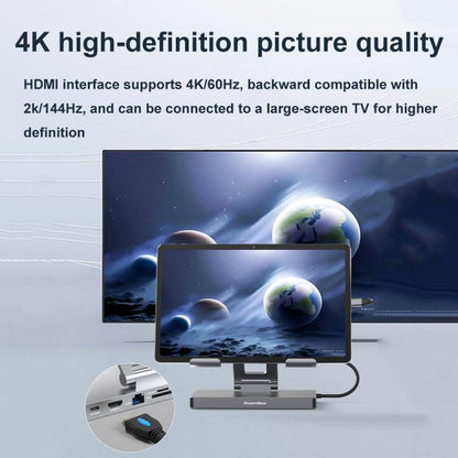 Blueendless 4K/60Hz Multifunctional Docking Station Tablet Holder