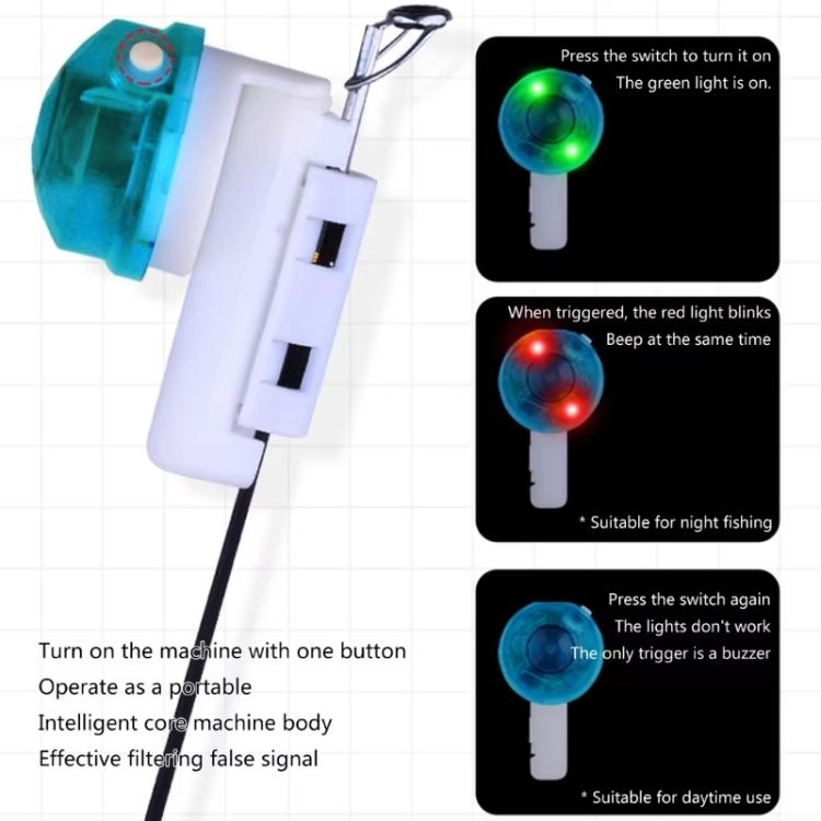 Canne à pêche électronique avec détecteur de touche lumineux et sonore