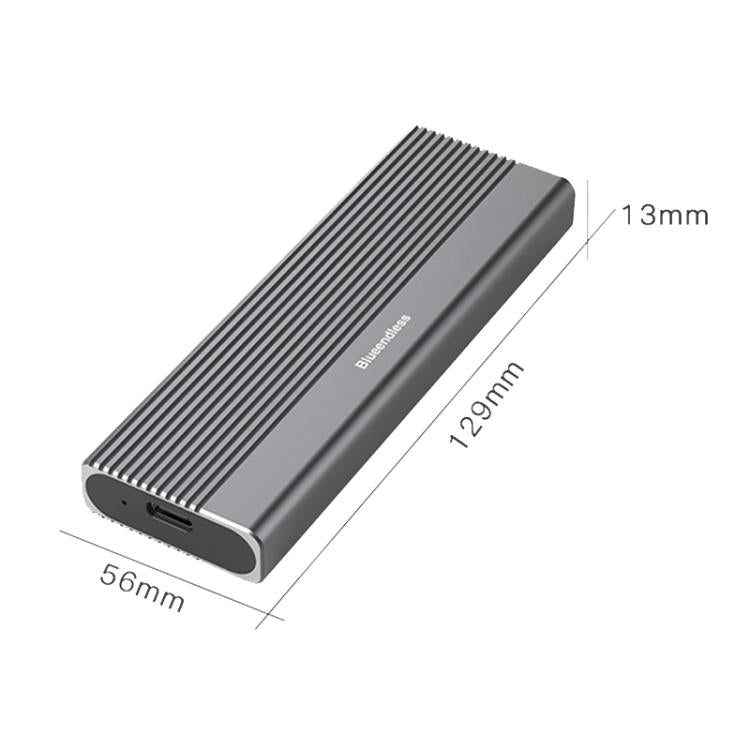 Blueendless 2818SN M.2 Nvme / Sata Dual-protocol Mobile Hard Disk Box, with Type-C to USB-A Cable, with 2-in-1 Cable