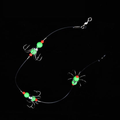 56cm Total Length Night Fishing Fluorescent 8-Claw Fishing Hook Squid String Hook Set, Bagged, Boxed