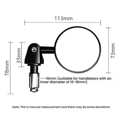 2pcs /Set Motorcycle Rearview Mirror Modified Retro Folding Round E-Bike Universal Reversing Mirror Reflector, Flat, Convex