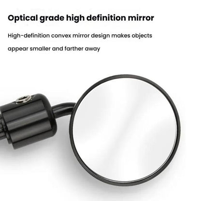 2pcs /Set Motorcycle Rearview Mirror Modified Retro Folding Round E-Bike Universal Reversing Mirror Reflector, Flat, Convex