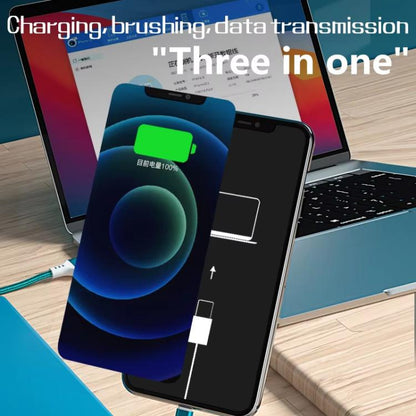 8 Pin Brush Data Charging Cable, 3 In 1 Charging Cable