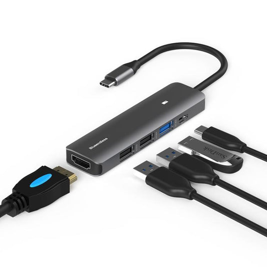 Station d'accueil multifonctionnelle Blueendless Type-C, 5-en-1 HDMI + PD + USB3.0 + USB2.0 x 2, 7-en-1 HDMI + PD + USB3.0 + USB2.0 x 2 + SD + TF