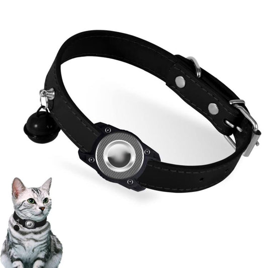 For AirTag Tracker Waterproof Protection Case Pet Leather Collar Anti Lost Cat Locator Collar