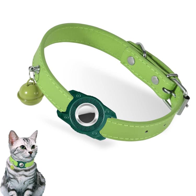 For AirTag Tracker Waterproof Protection Case Pet Leather Collar Anti Lost Cat Locator Collar