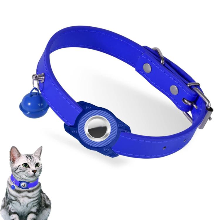 For AirTag Tracker Waterproof Protection Case Pet Leather Collar Anti Lost Cat Locator Collar