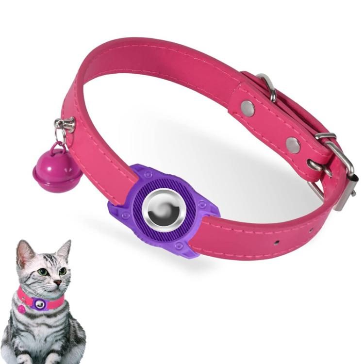 For AirTag Tracker Waterproof Protection Case Pet Leather Collar Anti Lost Cat Locator Collar