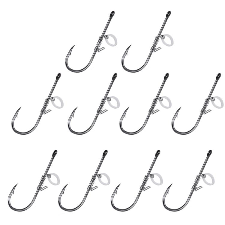 10pcs /Box Crooked Mouth Barbed Sea Fishing Hook Lure Fishing Hanging Shrimp Hook, 4, 3/0, 4/0, 5/0, Mixed Number