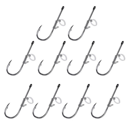 10pcs /Box Crooked Mouth Barbed Sea Fishing Hook Lure Fishing Hanging Shrimp Hook, 4, 3/0, 4/0, 5/0, Mixed Number