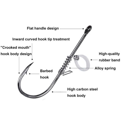 10pcs /Box Crooked Mouth Barbed Sea Fishing Hook Lure Fishing Hanging Shrimp Hook, 4, 3/0, 4/0, 5/0, Mixed Number