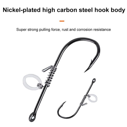 10pcs /Box Crooked Mouth Barbed Sea Fishing Hook Lure Fishing Hanging Shrimp Hook, 4, 3/0, 4/0, 5/0, Mixed Number