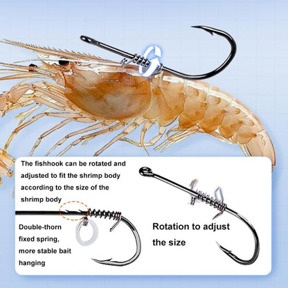 10pcs /Box Crooked Mouth Barbed Sea Fishing Hook Lure Fishing Hanging Shrimp Hook, 4, 3/0, 4/0, 5/0, Mixed Number