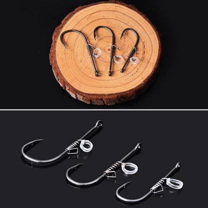 10pcs /Box Crooked Mouth Barbed Sea Fishing Hook Lure Fishing Hanging Shrimp Hook, 4, 3/0, 4/0, 5/0, Mixed Number