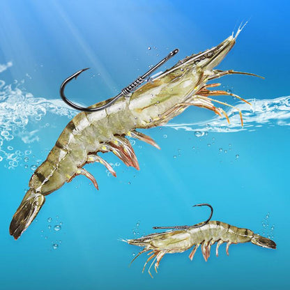 10pcs /Box Crooked Mouth Barbed Sea Fishing Hook Lure Fishing Hanging Shrimp Hook, 4, 3/0, 4/0, 5/0, Mixed Number