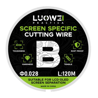 LUOWEI 120M Cell Phone LCD Screen Separation Line High Hardness Cutting Diamond Wire, A 0.02mm, B 0.028mm, C 0.03mm, D 0.035mm