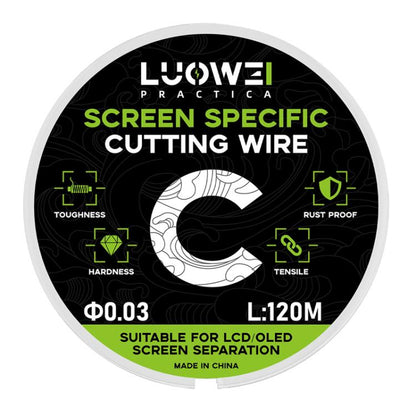 LUOWEI 120M Cell Phone LCD Screen Separation Line High Hardness Cutting Diamond Wire, A 0.02mm, B 0.028mm, C 0.03mm, D 0.035mm