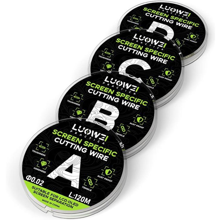 LUOWEI 120M Cell Phone LCD Screen Separation Line High Hardness Cutting Diamond Wire, A 0.02mm, B 0.028mm, C 0.03mm, D 0.035mm