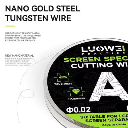 LUOWEI 120M Cell Phone LCD Screen Separation Line High Hardness Cutting Diamond Wire, A 0.02mm, B 0.028mm, C 0.03mm, D 0.035mm