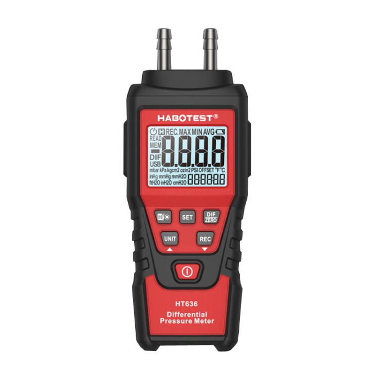 HABOTEST HT636 Highly Precision Differential Pressure Gauge Digital Micropressure Tester, HT636
