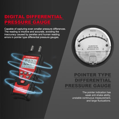 HABOTEST HT636 Highly Precision Differential Pressure Gauge Digital Micropressure Tester, HT636