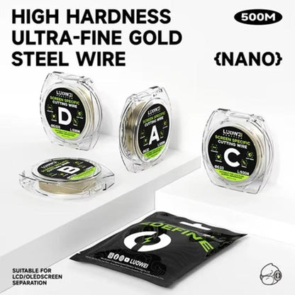 LUOWEI 500M Steel Wire Cell Phone Screen Separation Wire Cutting Wire, A 0.02mm, B 0.028mm, C 0.03mm, D 0.035mm
