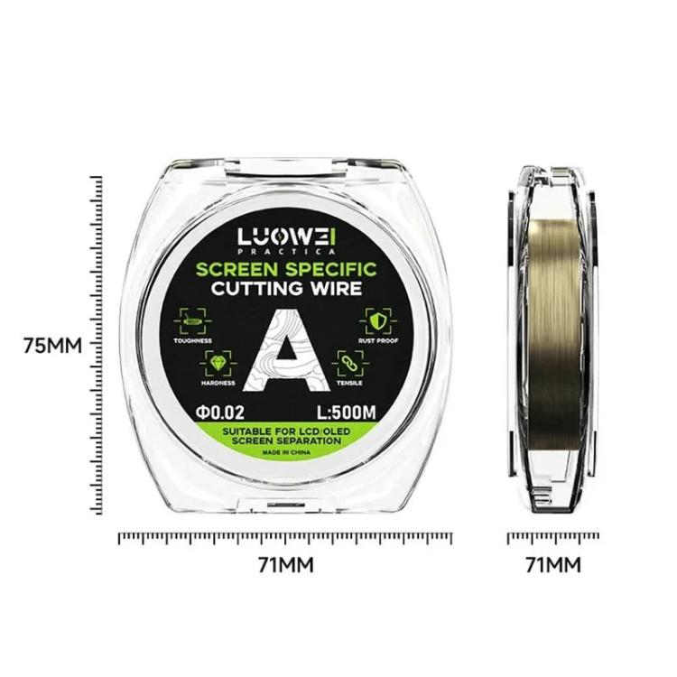 LUOWEI 500M Steel Wire Cell Phone Screen Separation Wire Cutting Wire, A 0.02mm, B 0.028mm, C 0.03mm, D 0.035mm