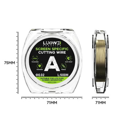 LUOWEI 500M Steel Wire Cell Phone Screen Separation Wire Cutting Wire, A 0.02mm, B 0.028mm, C 0.03mm, D 0.035mm