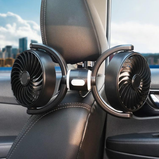 Ventilateur double tête USB à moteur sans balais pour appui-tête arrière de voiture