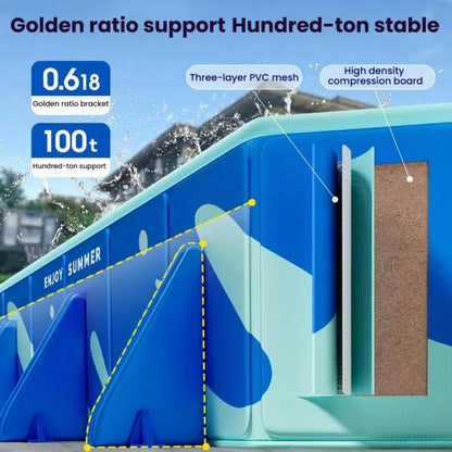 Piscine hors sol à support gonflable pliable pour enfants, 1,6 m, 2,2 m, 2,6 m, 3,2 m