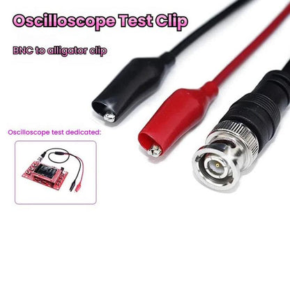 BNC Male To 2 Crocodile Clip Oscilloscope Probe Cable Q9 Signal Test Cable, 0.5m, 1m, 1.5m