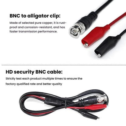 BNC Male To 2 Crocodile Clip Oscilloscope Probe Cable Q9 Signal Test Cable, 0.5m, 1m, 1.5m