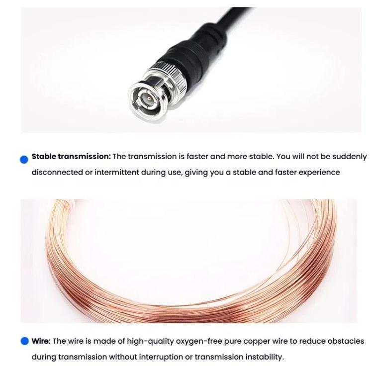 BNC Male To 2 Crocodile Clip Oscilloscope Probe Cable Q9 Signal Test Cable, 0.5m, 1m, 1.5m