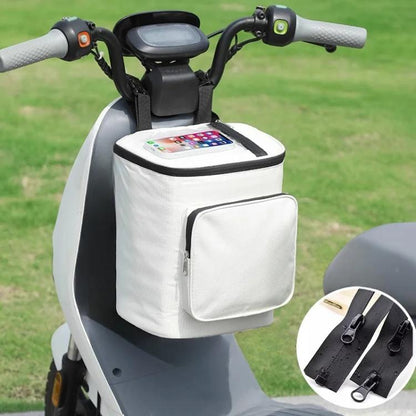 Electric Vehicle Front Helmet Raincoat Storage Waterproof Bag, White, White with Film, Black with Film