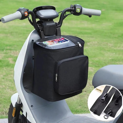 Electric Vehicle Front Helmet Raincoat Storage Waterproof Bag, White, White with Film, Black with Film