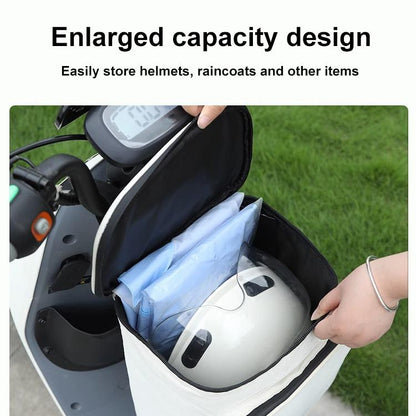 Electric Vehicle Front Helmet Raincoat Storage Waterproof Bag, White, White with Film, Black with Film