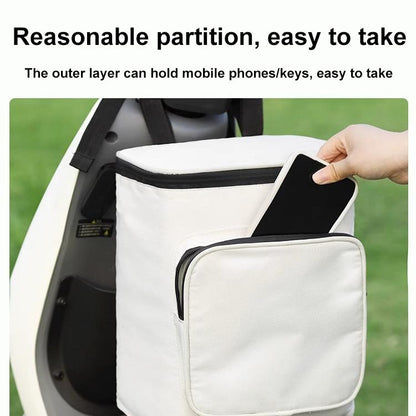 Electric Vehicle Front Helmet Raincoat Storage Waterproof Bag, White, White with Film, Black with Film