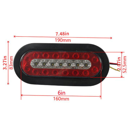 6 Inch Trailer Taillight 12V Multi-function RV Width Light, 1pc, 2pcs+Heat Shrink Tube